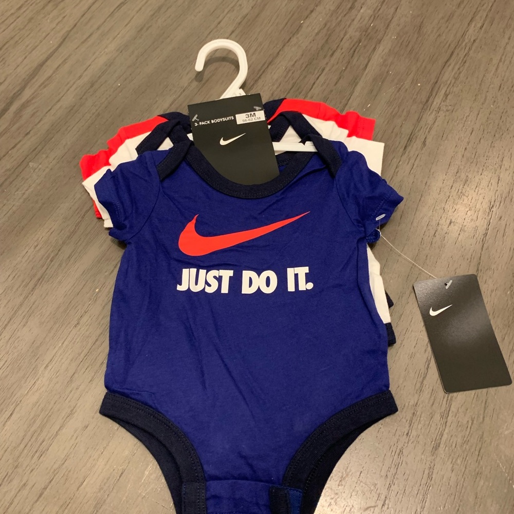 Nike Infant Bodysuit Set - Blue, Red, and White